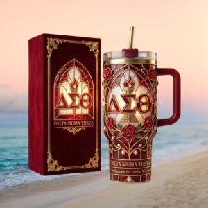 Delta Sigma Theta Sorority DST 1913 Stained Glass Style 3D Tumbler with Gift Box