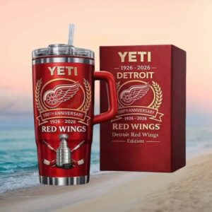 Detroit Red Wings 100th Anniversary 1926 2026 Yeti Tumbler with Handle