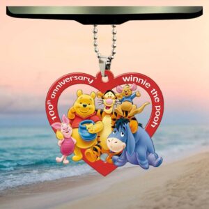 Disney Winnie the Pooh 100th Anniversary Heart Car Ornament