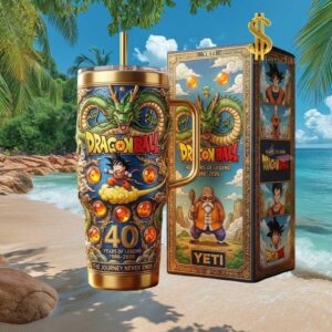 Dragon Ball 40 Years of Legend 1986 2026 Son Goku Anniversary Tumbler