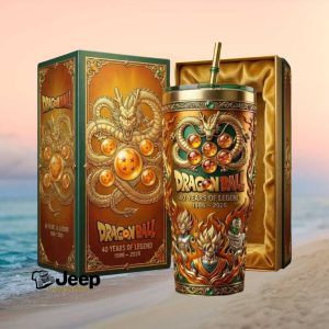 Dragon Ball 40th Anniversary 1986 2026 Shenron & Z Fighters Embossed Limited Edition Tumbler