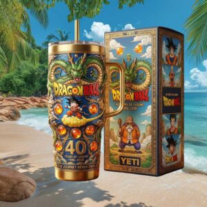 Dragon Ball 40th Anniversary Shenron and Goku 3D Embossed 40oz Tumbler with Handle Dragon Ball 40th Anniversary Shenron and Goku 3D Embossed 40oz Tumbler with Handle