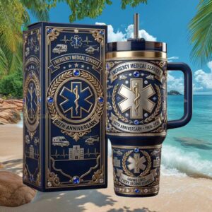 EMS Emergency Medical Services 60th Anniversary 1966 2026 Star of Life 40oz Tumbler