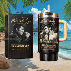 Elvis Presley 90th Anniversary 1935 2025 The King of Rock n' Roll Limited Edition 40oz Tumbler