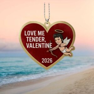 Elvis Presley Cupid Love Me Tender Valentine 2026 Heart Ornament