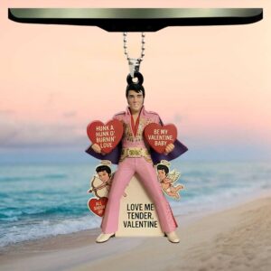 Elvis Presley Hunk O' Burnin' Love Pink Jumpsuit Valentine Ornament