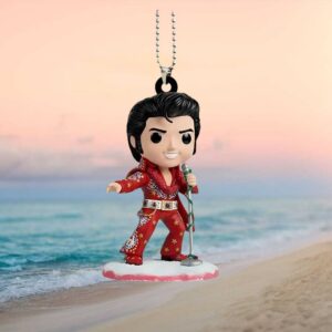 Elvis Presley Rock and Roll Legend Chibi Figure Car Hanging Decor Ornament
