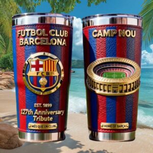 FC Barcelona 127th Anniversary Tribute Camp Nou Stadium 3D Leather Style Tumbler
