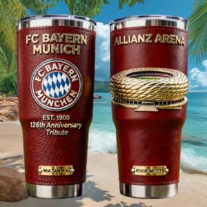 FC Bayern Munich 126th Anniversary Tribute Leather Tumbler Allianz Arena Edition FC Bayern Munich 126th Anniversary Tribute Leather Tumbler Allianz Arena Edition