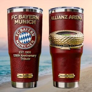FC Bayern Munich 126th Anniversary Tribute Leather Tumbler Allianz Arena Edition