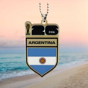 FIFA World Cup 2026 Argentina Flag Shield Car Hanging Ornament