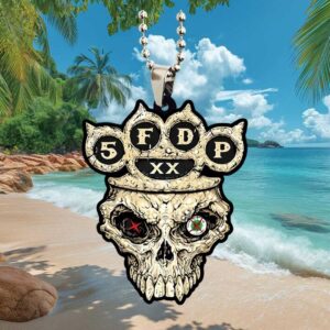 Five Finger Death Punch 5FDP Brass Knuckles Skull Logo Ornament Five Finger Death Punch 5FDP Brass Knuckles Skull Logo Ornament