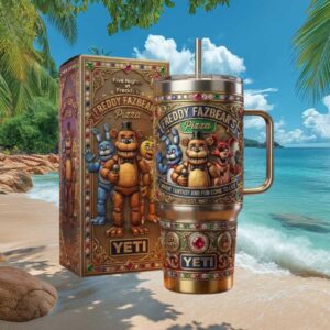 Five Nights at Freddy’s Freddy Fazbear Pizza Custom 3D Embossed YETI Tumbler