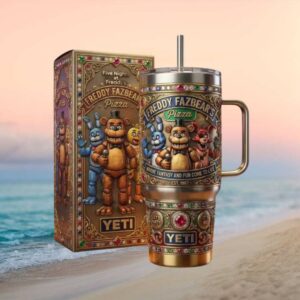 Five Nights at Freddy's Freddy Fazbear Pizza Custom 3D Embossed YETI Tumbler