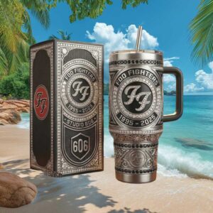 Foo Fighters 30th Anniversary 1995 2025 40oz Tumbler 3D Studio 606 Silver