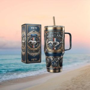 Ford Mustang GT Vintage Garage Edition 40oz Tumbler with Handle and Box