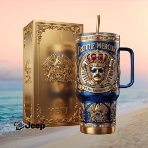 Freddie Mercury Queen 80th Anniversary “We Are The Champions” Gold Edition Tumbler