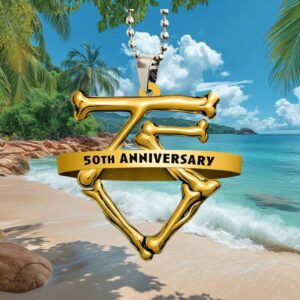 Golden Bone 50th Anniversary Commemorative Car Rearview Mirror Ornament Golden Bone 50th Anniversary Commemorative Car Rearview Mirror Ornament