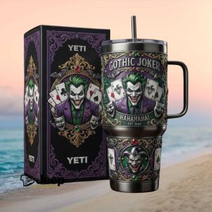 Gothic Joker Hahaha Est 1940 DC Villain 3D Embossed Tumbler