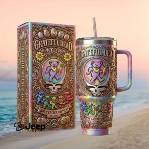 Grateful Dead Hoppy Easter Hippies Dancing Bears 40oz Tumbler