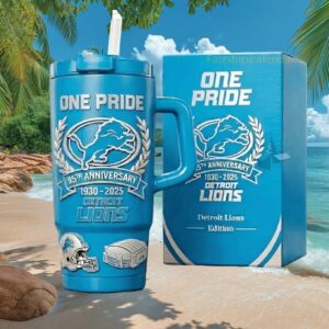 Detroit Lions One Pride 95th Anniversary 1930 2025 Limited Edition 40oz Stainless Steel Tumbler