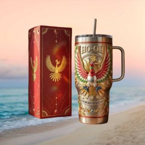 Ho Oh Reborn In Light Legendary Pokemon Gold Relief 40oz Tumbler