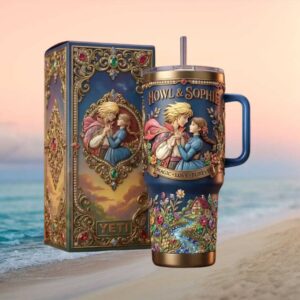 Howl and Sophie Studio Ghibli Inspired 3D Romantic Tumbler