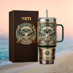 Hunting Tradition Patience Respect Deer Hunter 3D Embossed Green YETI Tumbler