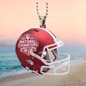 Indiana Hoosiers 2025 National Champions Football Helmet Car Hanging Ornament