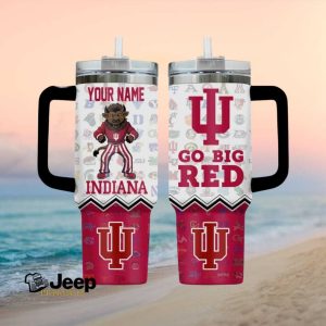 Indiana Hoosiers Go Big Red Custom Name Tumbler Wrap NCAA Sports Gift