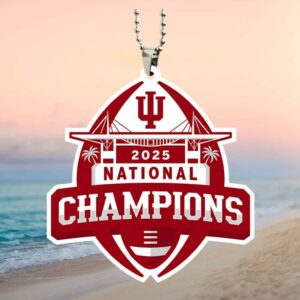 Indiana IU 2025 National Champions Football Shield Car Accessory Ornament