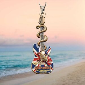 Iron Maiden 50th Anniversary Eddie Union Jack Guitar Ornament