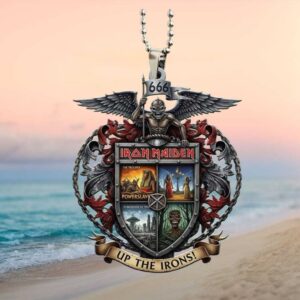 Iron Maiden 50th Anniversary Up The Irons Shield Car Ornament