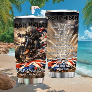 Iron Maiden Run For Your Lives World Tour 2026 Eddie Biker Tumbler Iron Maiden Run For Your Lives World Tour 2026 Eddie Biker Tumbler