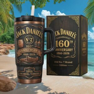 Jack Daniel’s 160th Anniversary Old No. 7 Brand 40oz Insulated Tumbler with Handle Jack Daniel’s 160th Anniversary Old No. 7 Brand 40oz Insulated Tumbler with Handle