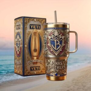 Jonas Brothers Burning Up Since 2005 Year 3000 Custom 3D Jewel Encrusted Tumbler