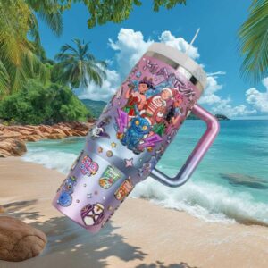 K Pop NewJeans “How Sweet” Bunny Theme Iridescent 40oz Tumbler