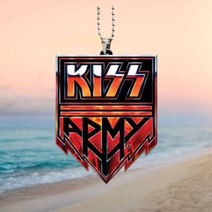 KISS Army Band Logo Fire Shield Rearview Mirror Hanging Ornament