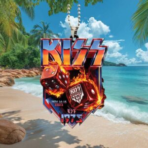 KISS Band Flaming Dice Est 1975 Rock Music Car Hanging Ornament KISS Band Flaming Dice Est 1975 Rock Music Car Hanging Ornament