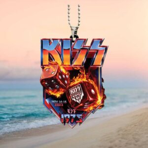 KISS Band Flaming Dice Est 1975 Rock Music Car Hanging Ornament