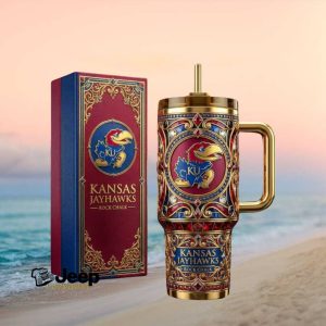 Kansas Jayhawks Rock Chalk KU Basketball Fan 40oz Tumbler