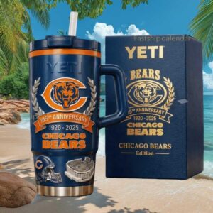 Chicago Bears 105th Anniversary 1920 2025 Navy Blue Custom Yeti Tumbler