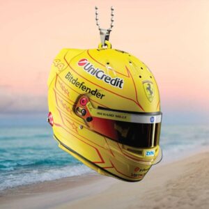 Lewis Hamilton Ferrari #44 Yellow Racing Helmet Car Hanging Ornament