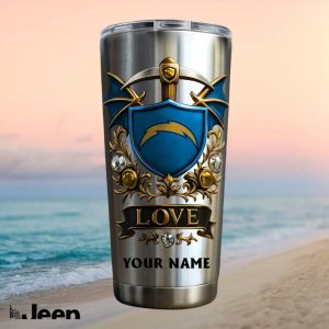 Los Angeles Chargers Football Fan Retro Shield Personalized Gift Stainless Steel Insulated Tumbler