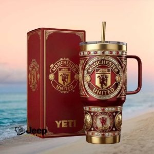 Manchester United 148 Years Anniversary Red & Gold 40oz Tumbler