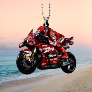 Marc Marquez #93 Ducati Lenovo Team MotoGP Race Action Car Hanging Ornament