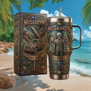 Megadeth Rust In Peace Est. 1983 Vic Rattlehead Collector 40oz Tumbler Megadeth Rust In Peace Est. 1983 Vic Rattlehead Collector 40oz Tumbler