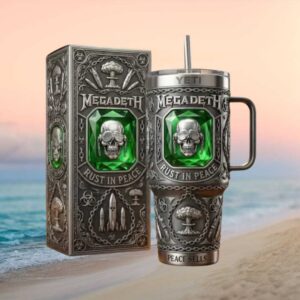 Megadeth Rust In Peace Vic Rattlehead Heavy Metal Peace Sells Collector's 40oz Tumbler