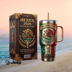 Mexico 2026 FIFA World Tumbler Commemorative Gold Crest Insulated Football Fan Tumbler