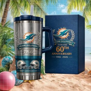 Miami Dolphins 60th Anniversary 1966 2026 Sports Tumbler